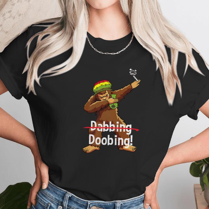 Dabbing Bigfoot Tee Shirt Smoking Cannabis Unisex T-Shirt Gifts for Her