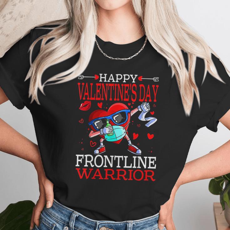 Dabbing Heart Masked Happy Valentines Day Frontline Warrior Unisex T-Shirt Gifts for Her