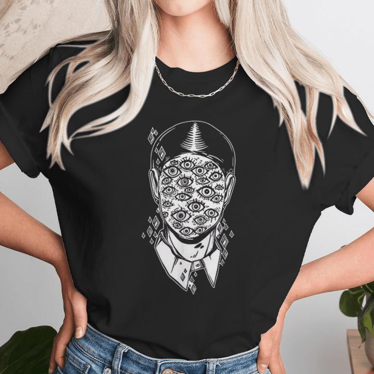 Dali Surreal Noir Retro Eyes On Face Tattoo Art Unisex T-Shirt Gifts for Her