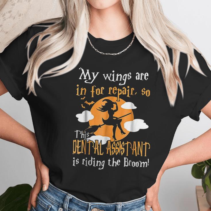 This Dental Assistant Riding The Broom Halloween Unisex T-Shirt Gifts for Her