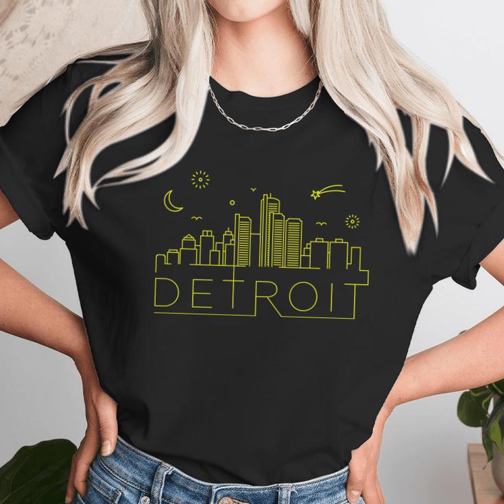 Detroit City Silhouette Unisex T-Shirt Gifts for Her