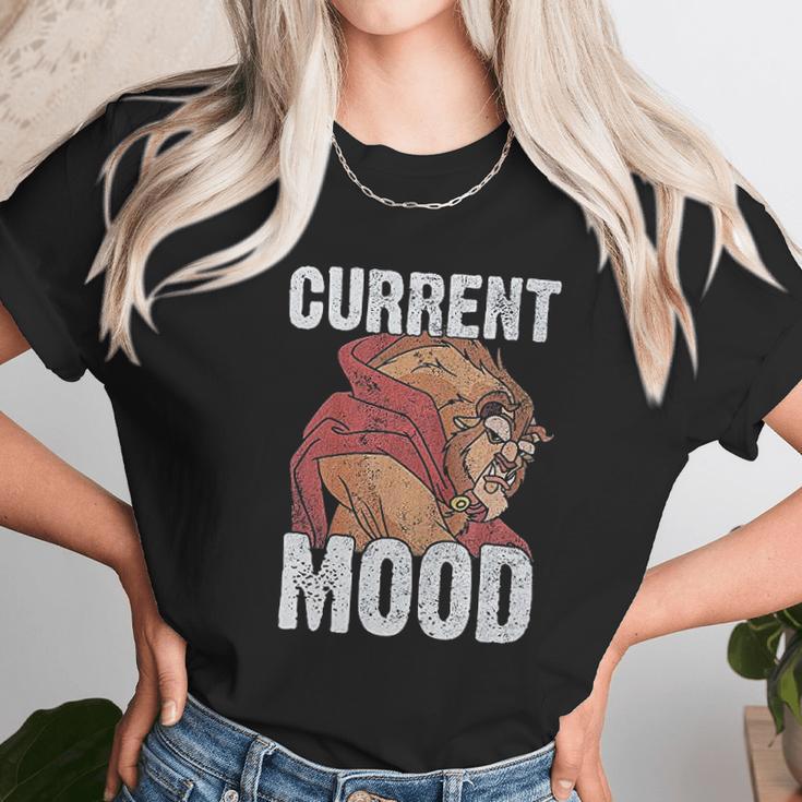 Disney Mens Beauty And The Beast Current Mood Graphic Unisex T-Shirt Gifts for Her