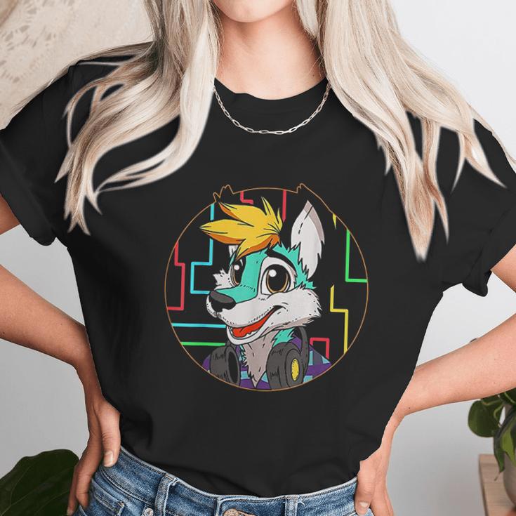 Djing Dj Fox Furry Furries Tail Ears Cosplay Unisex T-Shirt Gifts for Her