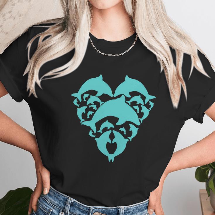 Dolphin Heart Unisex T-Shirt Gifts for Her