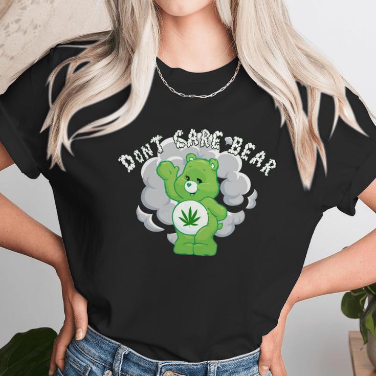 Dont Care Smoking Bear Unisex T-Shirt Gifts for Her