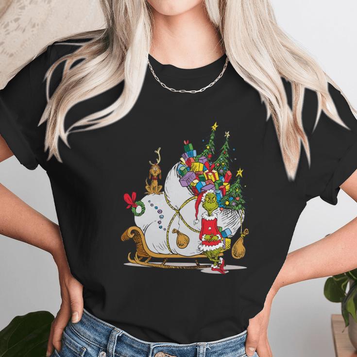 Dr Seuss Grinch Sleigh Unisex T-Shirt Gifts for Her