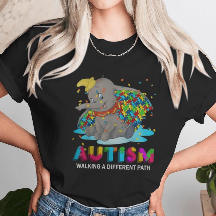 Dumbo Autism Walking A Different Path Unisex T-Shirt Gifts for Her