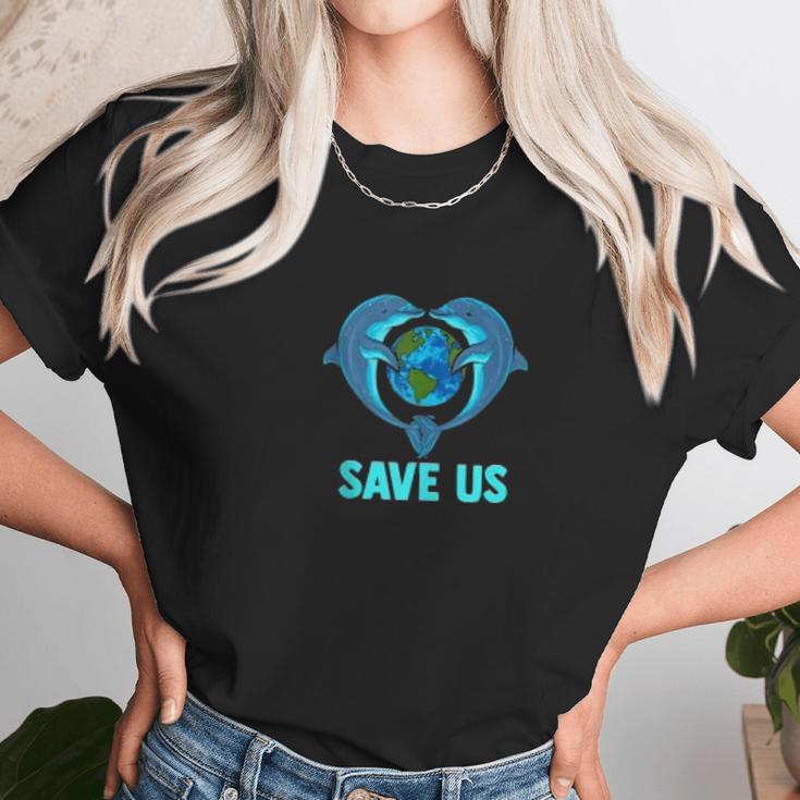 Earth Day Dolphins Environment Protection Climate Change Unisex T-Shirt Gifts for Her