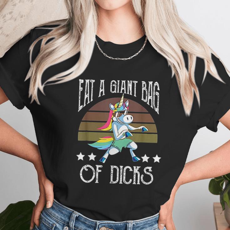 Eat A Giant Bag Of Dicks Funny Unicorn Unisex T-Shirt Gifts for Her