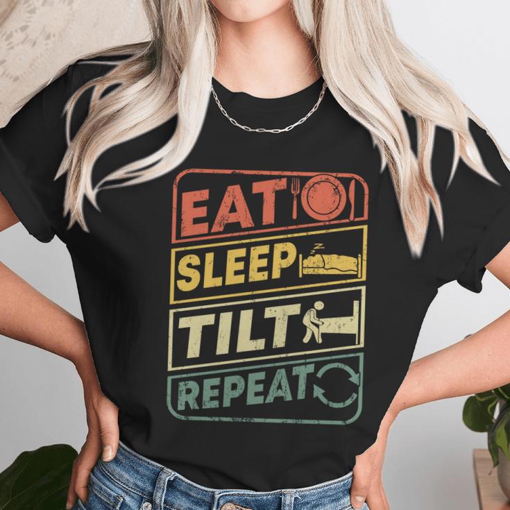 Eat Sleep Tilt Repeat Retro Game Lover Design Arcade Pinball Gift Unisex T-Shirt Gifts for Her