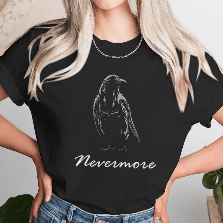 Edgar Allan Poe Gift Quoth The Raven Nevermore Unisex T-Shirt Gifts for Her