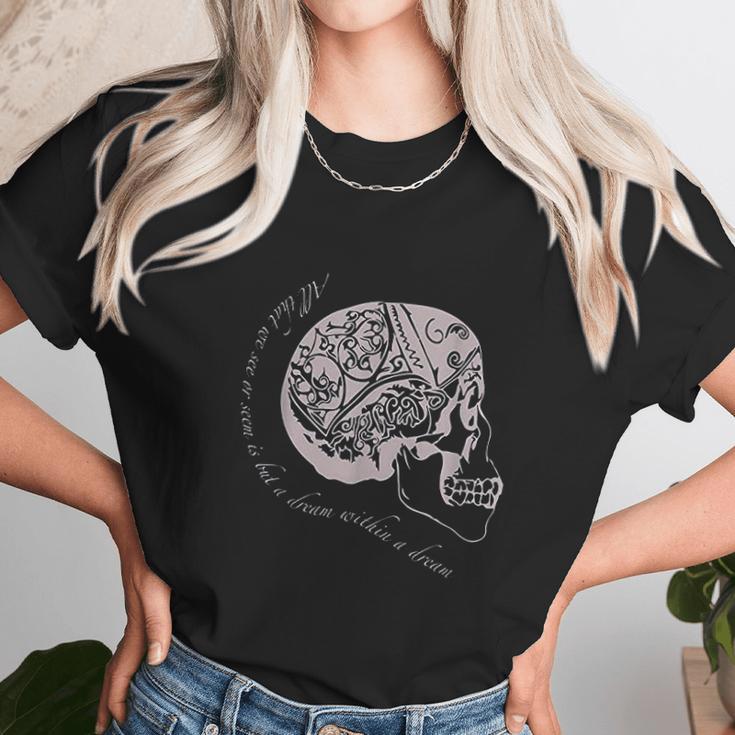 Edgar Allan Poe Skull Unisex T-Shirt Gifts for Her