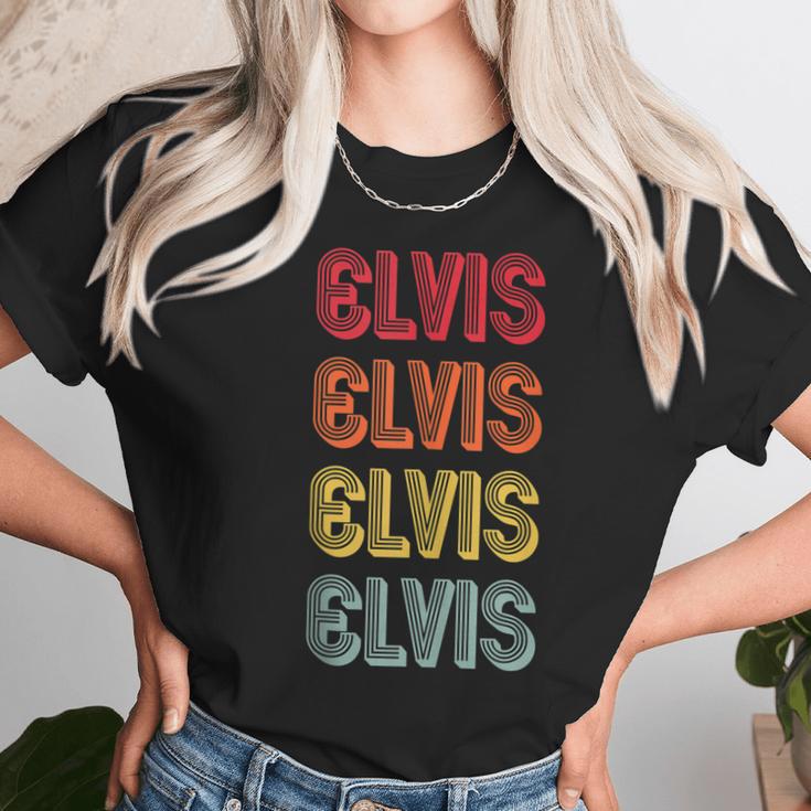 Elvis Name Personalized Funny Retro Vintage Birthday Unisex T-Shirt Gifts for Her