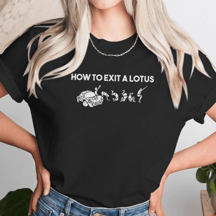 How To Exit A Lotus Racing Car Funny Joke Autocross Drag Unisex T-Shirt Gifts for Her