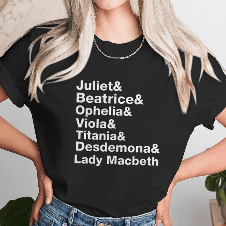 Female Characters Of William Shakespeare Plays Unisex T-Shirt Gifts for Her