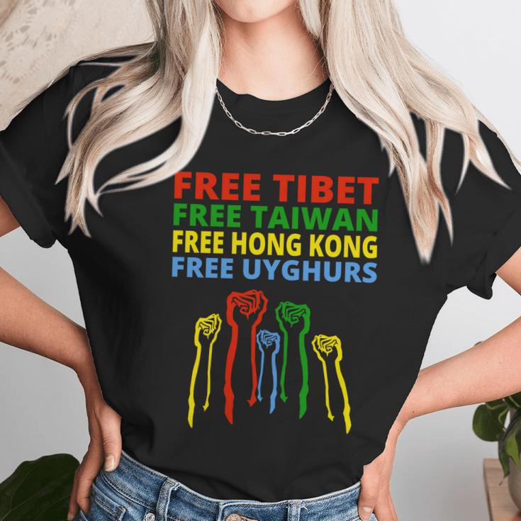 Free Tibet Free Taiwan Free Hong Kong Free Uyghurs Protest Gift Unisex T-Shirt Gifts for Her