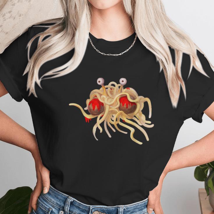 Fsm Flying Spaghetti Monster Funny Pastafarian Atheist Unisex T-Shirt Gifts for Her