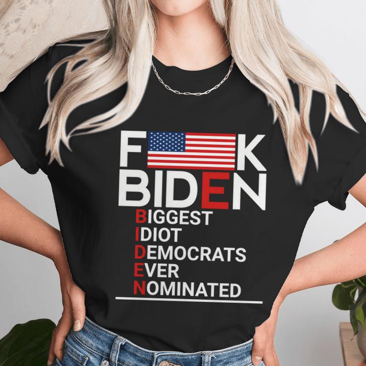 Fuck Biden Biggest Idiot Ever Unisex T-Shirt Gifts for Her