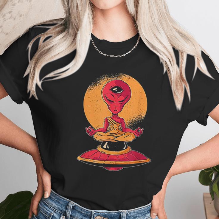 Funny Alien Meditation Monk Unisex T-Shirt Gifts for Her