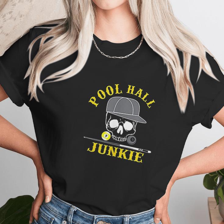 Funny Billiard Pool Hall Junkie Unisex T-Shirt Gifts for Her