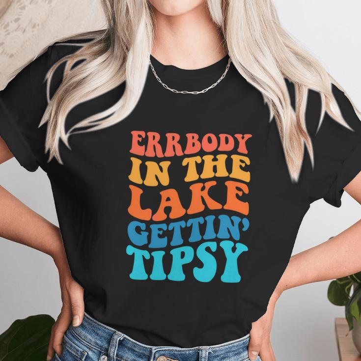 Funny Everybody In The Lake Getting Tipsy Retro Groovy Unisex T-Shirt Gifts for Her