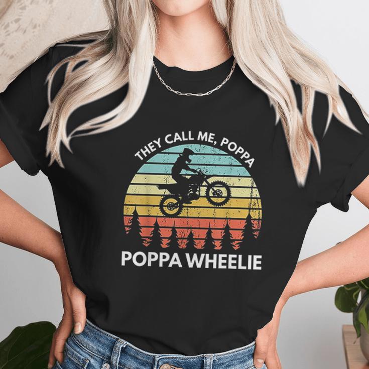 Funny Motocross Vintage Dirt Bike Poppa Wheelie Braaap Unisex T-Shirt Gifts for Her