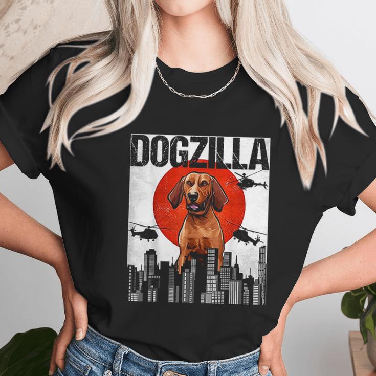 Funny Vintage Japanese Dogzilla Redbone Coonhound Unisex T-Shirt Gifts for Her