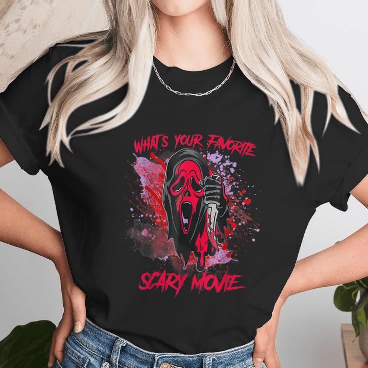 Ghostface Halloween Whats Your Favorite Scary Movie Unisex T-Shirt Gifts for Her