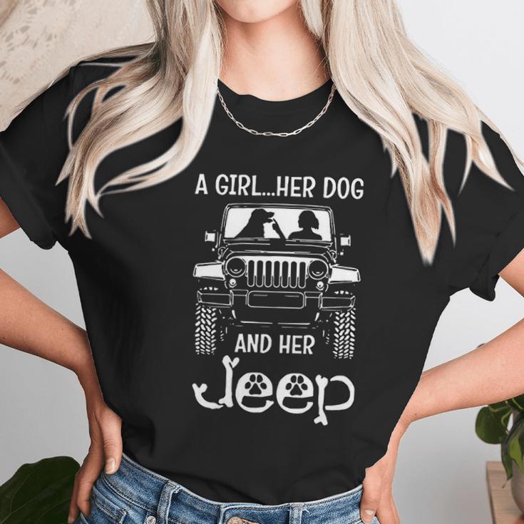 A Girl Her Dog And Her Jeep Unisex T-Shirt Gifts for Her