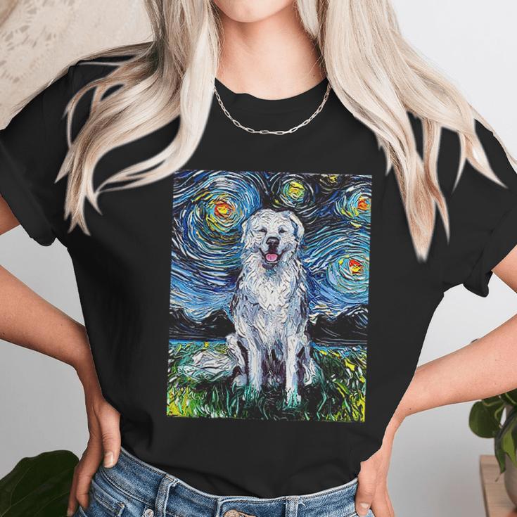 Great Pyrenees Full Version Starry Night Dog Art Unisex T-Shirt Gifts for Her