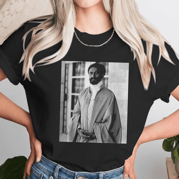 Haile Selassie Ethiopian Emperor Portrait Unisex T-Shirt Gifts for Her