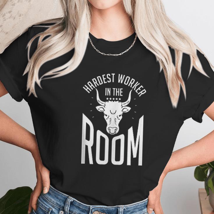 Hardest Worker In The Room Funny Fitness Workout Unisex T-Shirt Gifts for Her