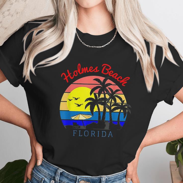 Holmes Beach Florida Vintage Retro Beach Sunset Unisex T-Shirt Gifts for Her