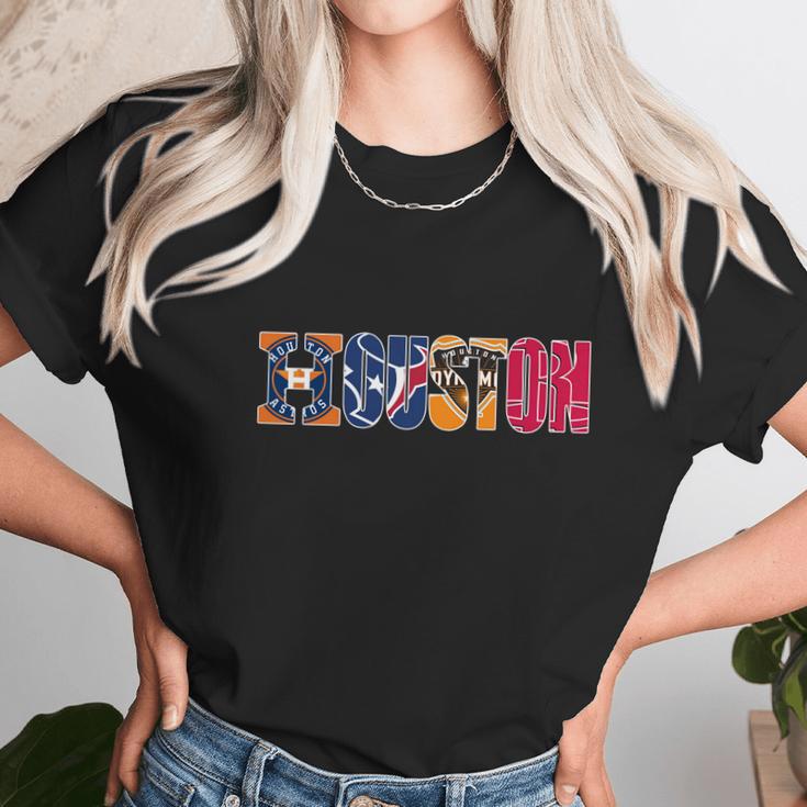 Houston 4 Teams Tshirt Houston 4 Teams Hoodies Unisex T-Shirt Gifts for Her