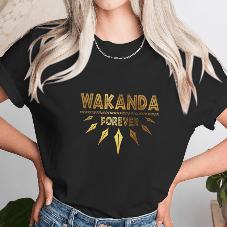 Iapparel Wakanda Forever Gold Foil Unisex T-Shirt Gifts for Her