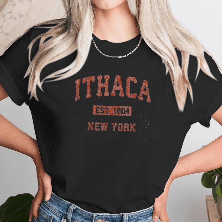 Ithaca New York Ny Vintage Athletic Sports Unisex T-Shirt Gifts for Her