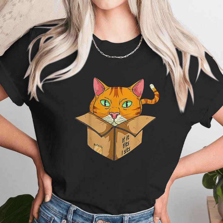 If Its Fits Sit Cat Box Funny Quote For Owner Unisex T-Shirt Gifts for Her