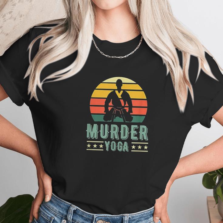 Jiu Jitsu Murder Yoga Vintage Sunset Funny Brazilian Gift Unisex T-Shirt Gifts for Her