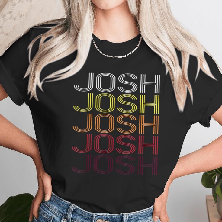 Josh Retro Wordmark Pattern Vintage Style Unisex T-Shirt Gifts for Her