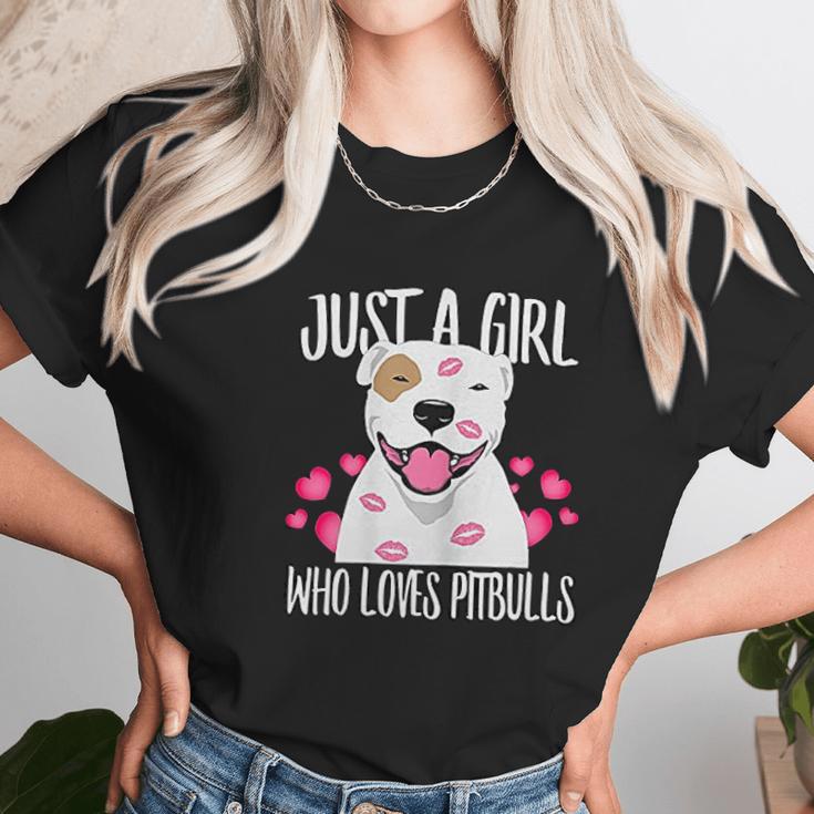 Just A Girl Who Loves Pit Bulls Dog Lover Unisex T-Shirt Gifts for Her