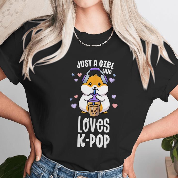 K Pop Gifts For Teens Girl Kawaii Kpop Hamster Bubble Tea Graphic Design Printed Casual Daily Basic Unisex T-Shirt Gifts for Her