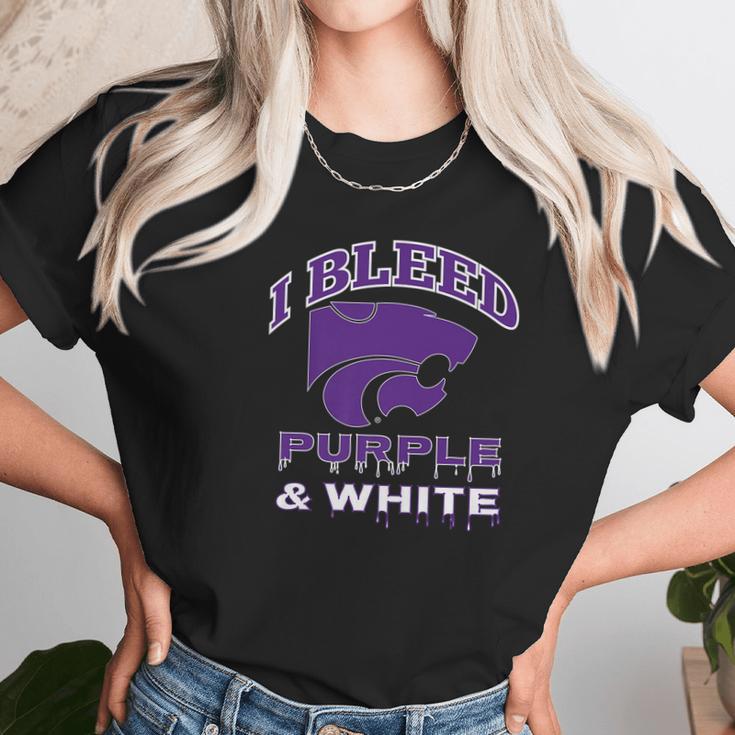 Kansas State Wildcats I Bleed Colors Apparel Unisex T-Shirt Gifts for Her