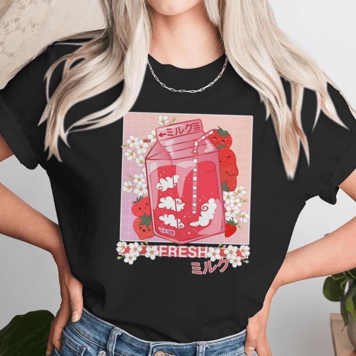 Kawaii Anime 90S Japanese Pastel Goth Strawberry Milk Unisex T-Shirt Gifts for Her