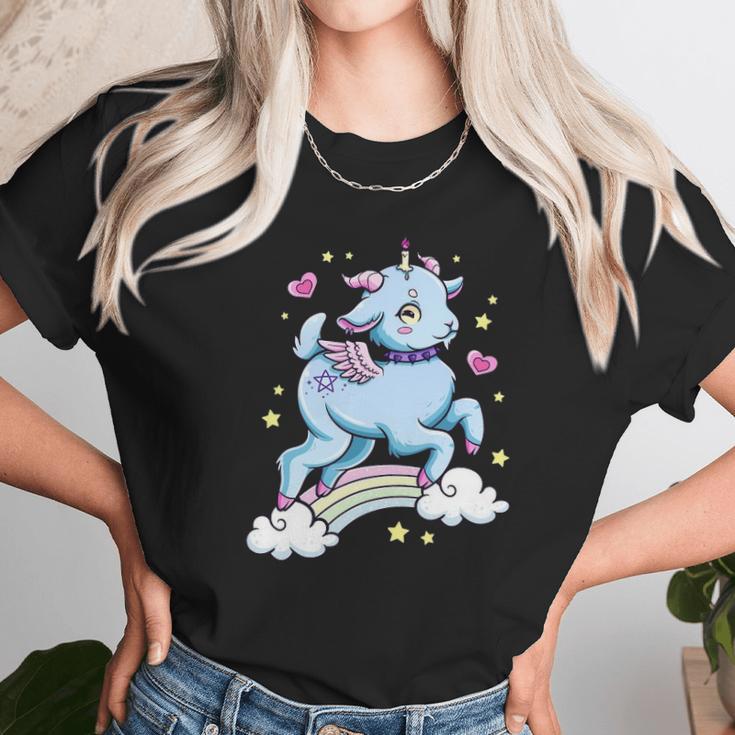 Kawaii Pastel Goth Cute Creepy Baphomet Satanist Goat Unisex T-Shirt Gifts for Her