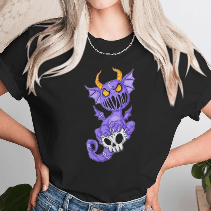 Kawaii Pastel Goth Cute Creepy Demon Dragon & Skull Unisex T-Shirt Gifts for Her