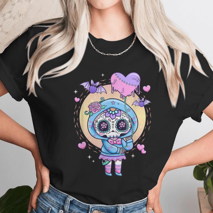 Kawaii Pastel Goth Cute Creepy Sugar Skull Day Of The Death Unisex T-Shirt Gifts for Her