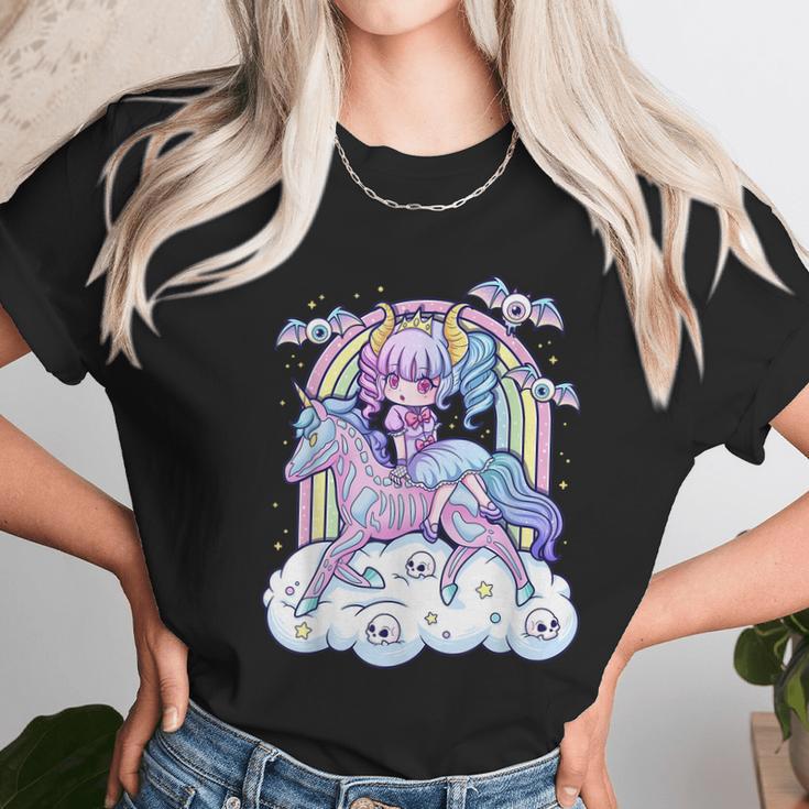 Kawaii Pastel Goth Cute Creepy Sugar Skull Unicorn Unisex T-Shirt Gifts for Her