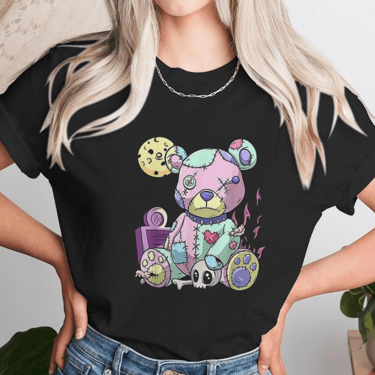 Kawaii Pink Pastel Goth Cute Creepy Teddy Bear Unisex T-Shirt Gifts for Her