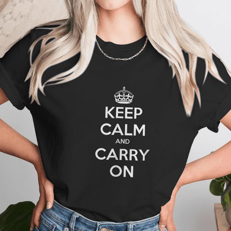 Keep Calm And Carry On British World War Ii Slogan Unisex T-Shirt Gifts for Her