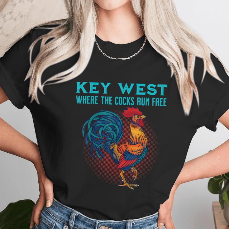 Key West Florida Where The Cocks Run Free Unisex T-Shirt Gifts for Her